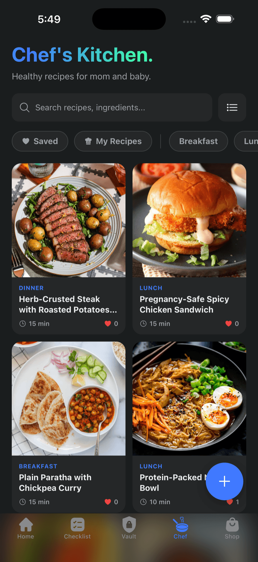 Fatherhood pregnancy-safe recipe library
